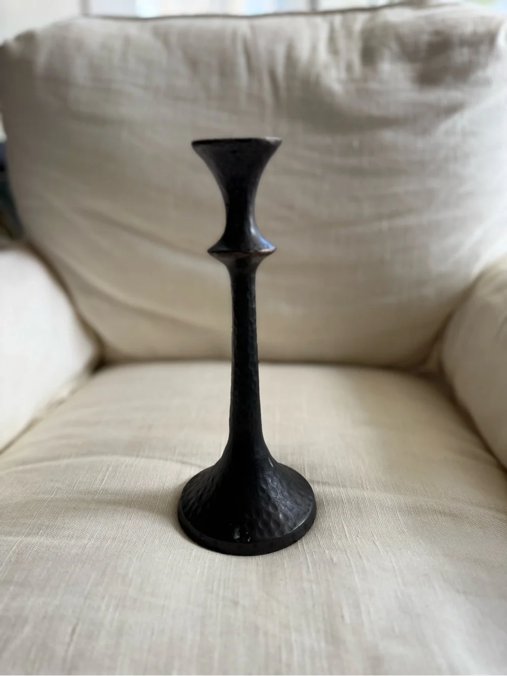 Crate&Barrel Emmett Bronze Taper Candle Holder single - Picture 2 of 6